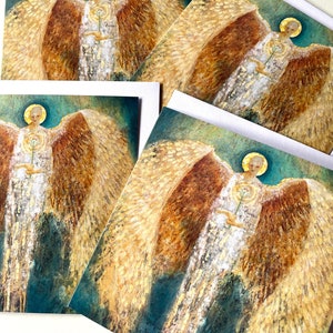 Colección Mensajero del Amor - Juego de 4 tarjetas de felicitación de ángeles ~ Bendiciones de amor para ti y los tuyos