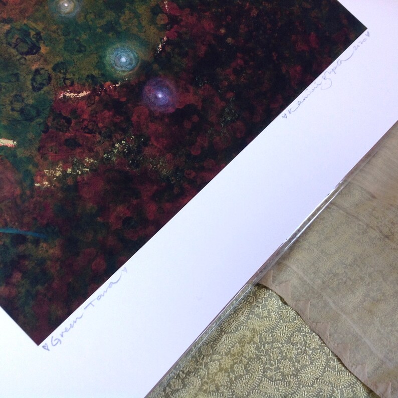 Green Tara With Dutch Gold Leaf Goddess of Healing & Etsy UK