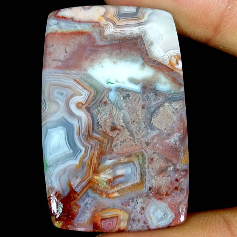 CRAZY LACE AGATE 41.55 Cts 100/% Natural Superb Designer Crazy Lace Agate Cushion Shape Cabochon ~25x41x3 mm~ Loose Gemstones