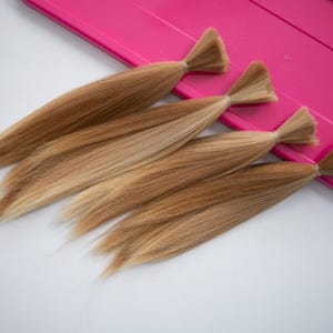 5g (ONE bundle) - Processed Alpaca Suri Fibre Locks - Approx 5-6&quot; - Medium Brown Mix