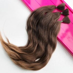 5g (ONE bundle) - Processed Alpaca Fibre Locks - 11-12&quot;  Wavy Brown