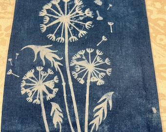 DANDELION: Napkins with Katazome Prints and Indigo Natural Dye