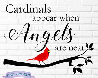 Kardinalen verschijnen wanneer engelen in de buurt zijn svg, rode kardinaal svg, vogel svg, engelen svg, dood, medeleven, in het geheugen svg, cricut, digitaal