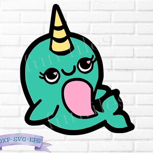 Narwhal svg, narwhal clip art, Unicorn of the Sea svg, Unicorn of the Ocean, t-shirt, birthday, shirt, cricut, Silhouette, Cut Files