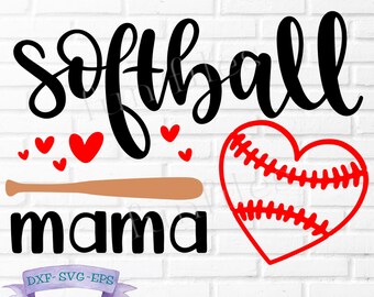 Softball Mama t-shirt svg, dxf, eps, Softball Mom, Baseball, Bat, cut file, cricut, silhouette