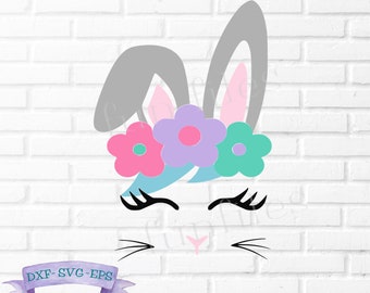 Bunny svg, Easter svg, Unicorn, Easter Bunny, Rabbit Face, Bunny Easter shirt, t-shirt, vector, Cricut, Silhouette, Cut File