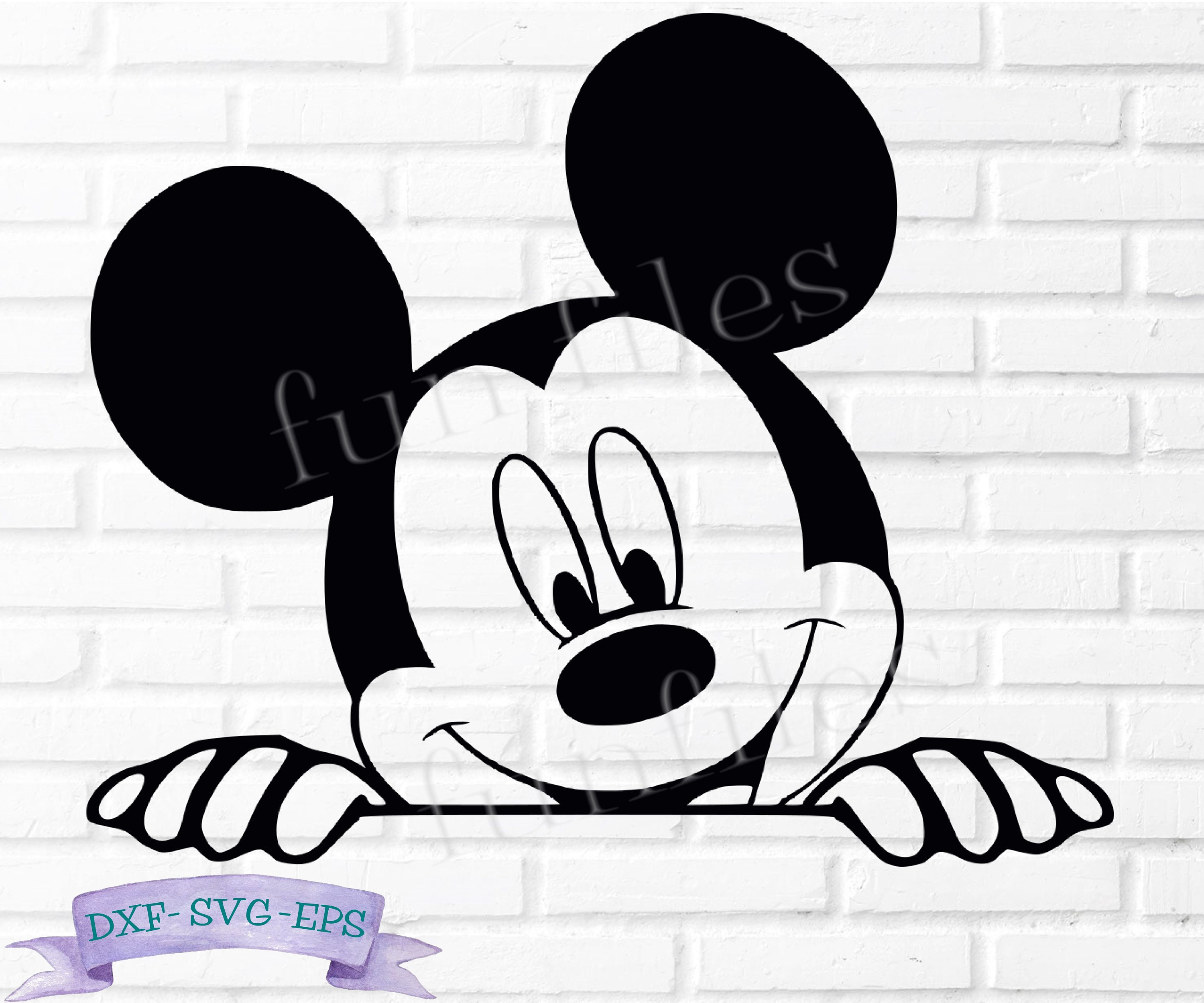 Mickey Mouse Peek t-shirt SVG dxf png face Cut Files | Etsy