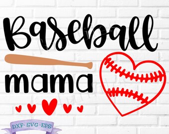 Baseball Mama t-shirt svg, dxf, eps, Baseball Mom, love, heart, bat, cut file, cricut, silhouette