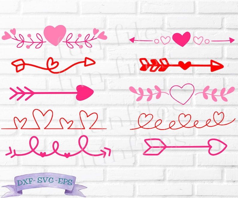 Download Heart Arrow Dividers SVG bundle Valentine shirt svg DXF | Etsy