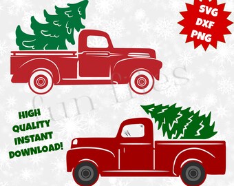 Christmas truck svg, Christmas svg, Truck tree, Vintage truck svg, truck svg, Christmas truck dxf, Vintage truck dxf, Christmas truck cricut