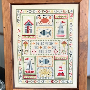 Boat Birth cross stitch downloadable PDF