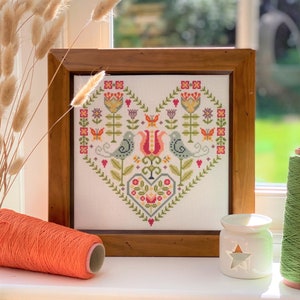 Scandi Heart Cross Stitch kit