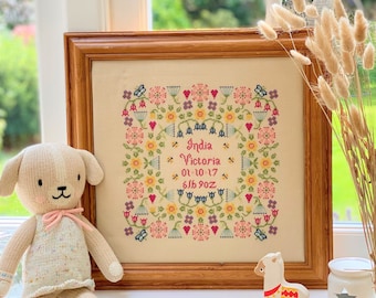 Flower Birth Cross Stitch Kit