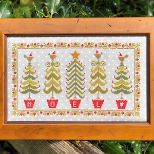Noel Christmas Tree cross stitch Downloadable PDF