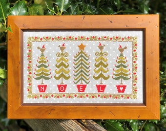 Noel Christmas Tree cross stitch Downloadable PDF