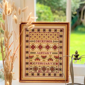 Winter Band Sampler cross stitch downloadable PDF