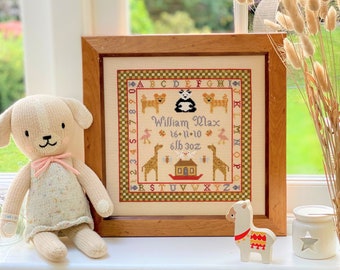 Two by Two Birth Cross Stitch