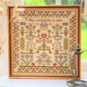 Heart Pot Sampler cross stitch Downloadable PDF chart