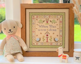 Snail Birth Cross Stitch Downloadable PDF chart