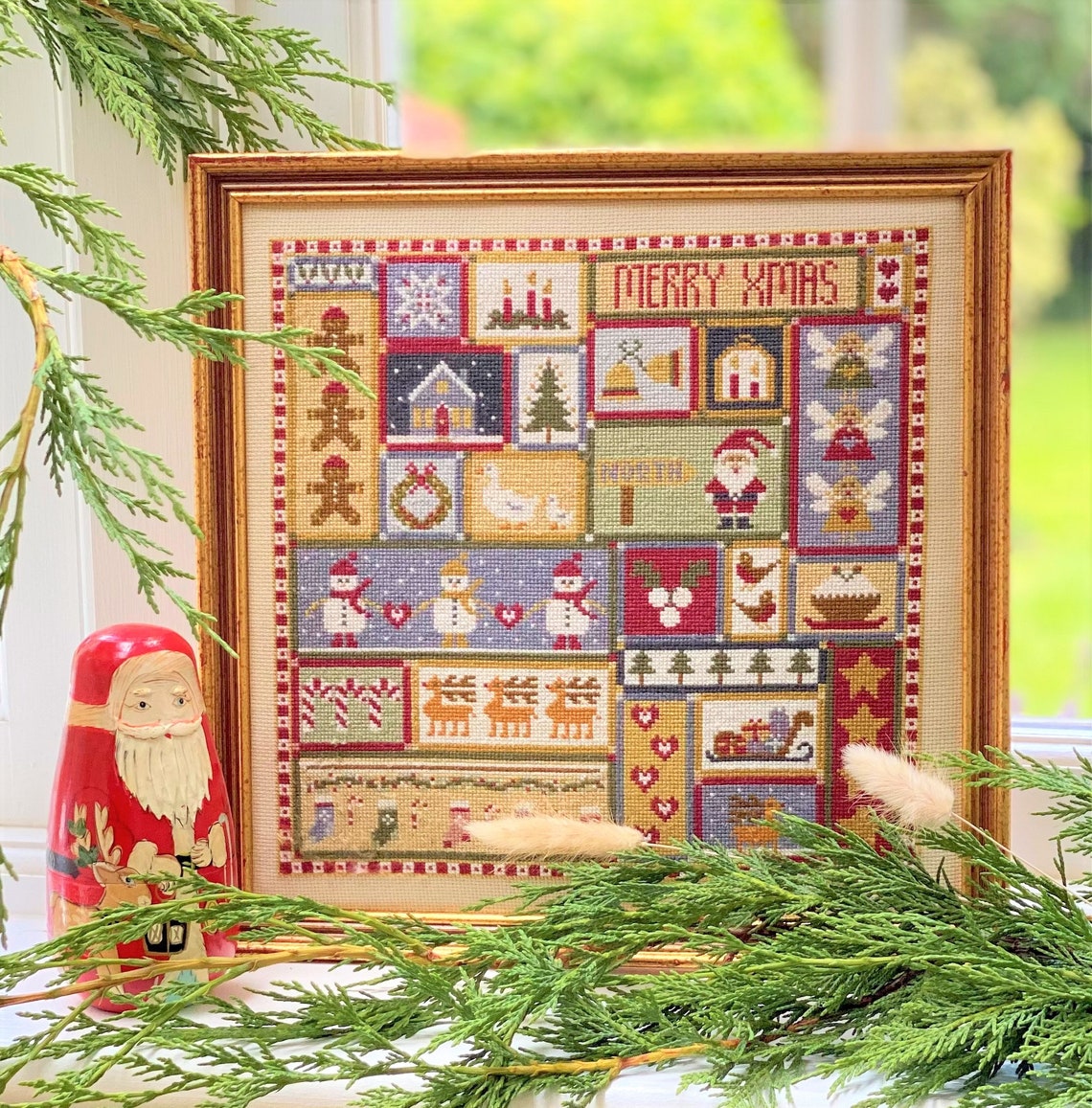 Christmas Patchwork Cross Stitch Kit - Etsy