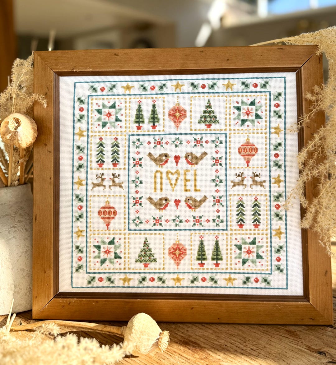 Noel Christmas Patchwork Cross Stitch - Etsy Canada