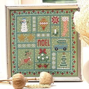 Holly Christmas Patchwork Cross Stitch - Etsy