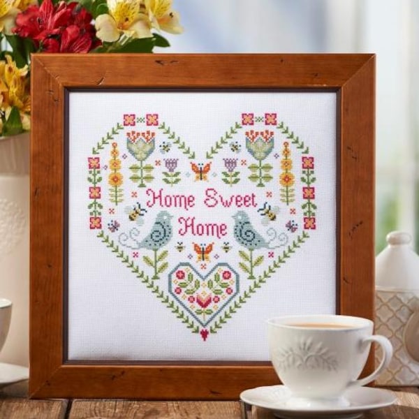 Scandi Heart Home Sweet Home Cross Stitch