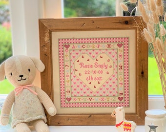 Heart Birth Cross Stitch Downloadable PDF Chart