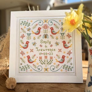 Songbird Wedding Sampler cross stitch