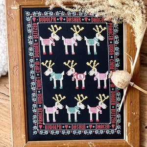 Rudolph & Friends at Night cross stitch