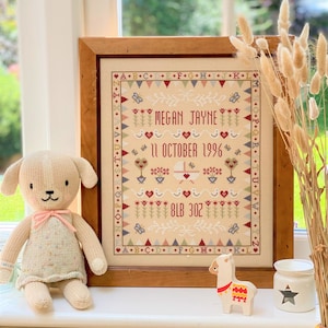 Bunting Cradle Birth Cross Stitch