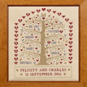 Heart and Tree Wedding Cross Stitch Kit