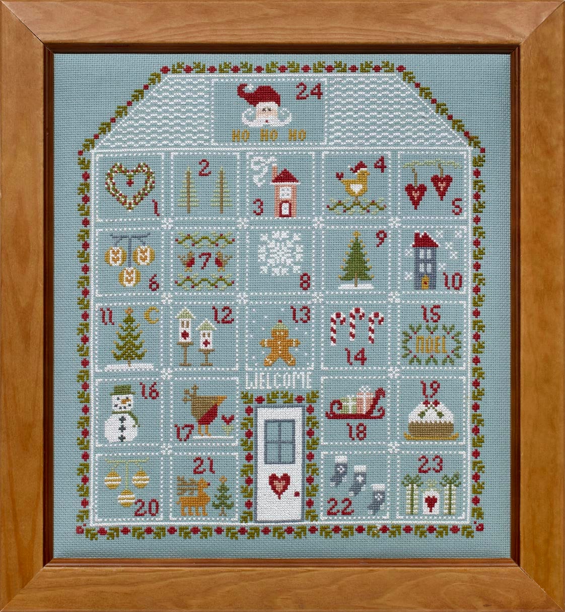 Advent calendar cross stitch PDF pattern Winter cross stitch