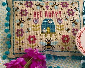 Bee Happy - Mini Cross Stitch Project