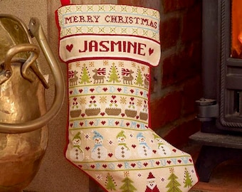 Snowman Christmas Stocking Cross Stitch Kit