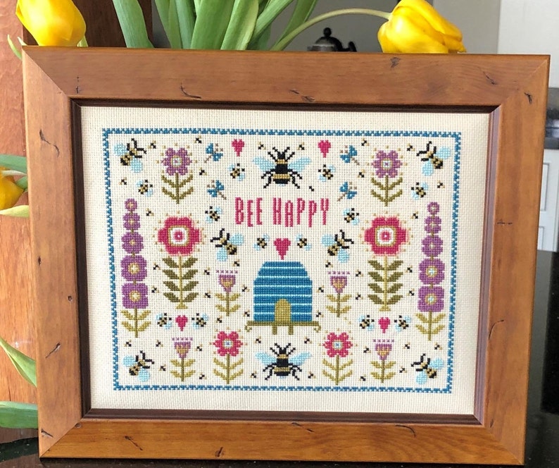 Bee Happy Cross Stitch Kit Etsy