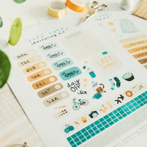Self Care Bullet Journal Printable Kit Cute Illustrated Planner ...