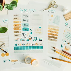 Self Care Bullet Journal Printable Kit Cute Illustrated Planner ...