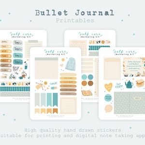 Self Care Bullet Journal Printable Kit Cute Illustrated Planner ...