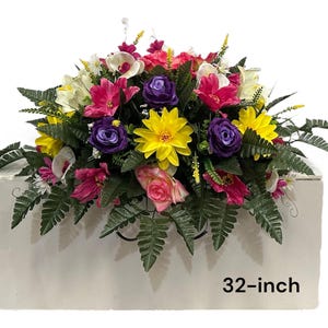 Sunflower Spring Cemetery Flowers  -Flower for Cemetery-Grave Site flower-Headstone Flower-Easter Cemetery Saddle