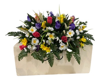 Custom order for Kathy- 36 inch Spring Cemetery Flowers  -Flower for Cemetery-Grave Site flower-Headstone Flower-Easter Cemetery Saddle