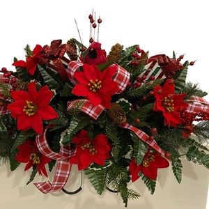 Christmas Cemetery Saddle - Fall Cemetery Flowers - Cemetery Decoration -Cemetery saddle