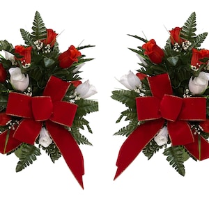 2 pieces 360 degree All around Christmas Vase Flower - Cemetery Flowers -Cemetery Vase Insert~Cemetery Vase Arrangement~Graveside Flowers