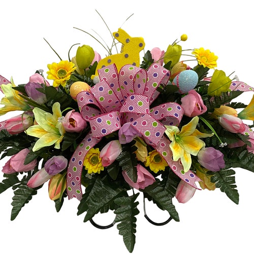 Handmade Easter Flower Cemetery Saddle Spring Cemetery Etsy