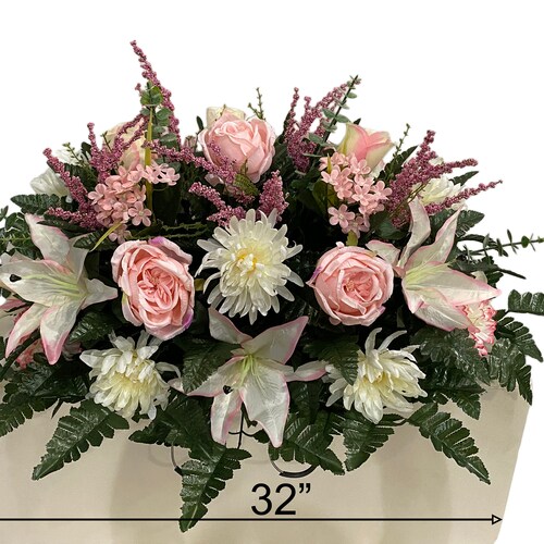 Funeral Flowers Grave Cemetary Floral Tribute Based Artifical Silk MAMA 