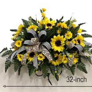 Sunflower Spring Cemetery Flowers  -Flower for Cemetery-Grave Site flower-Headstone Flower-Easter Cemetery Saddle