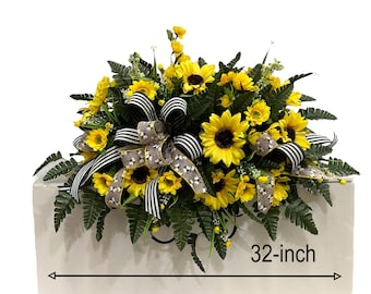 Sunflower Spring Cemetery Flowers  -Flower for Cemetery-Grave Site flower-Headstone Flower-Easter Cemetery Saddle