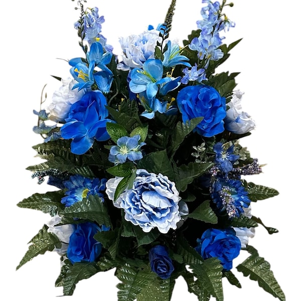 360 All around, Handmade Spring Memorial Flowers, Valentine Cemetery Arrangement, Mother's Day Vase Arrangement