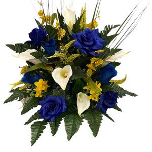 360 Degree All Around Lily Vase Flower - Cemetery Flowers~Cemetery Styrofoam Vase Insert~Cemetery Vase Arrangement~Graveside Flowers