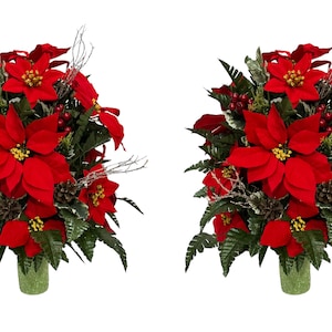 2 pieces 360 degree All around Christmas Vase Flower - Cemetery Flowers -Cemetery Vase Insert~Cemetery Vase Arrangement~Graveside Flowers